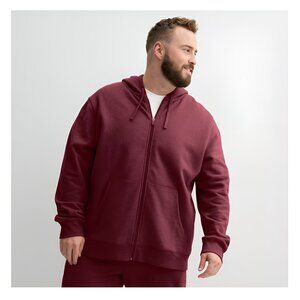NWOT 2XB (Big Men) Maroon Ultra Soft Fleece Zip Hoodie